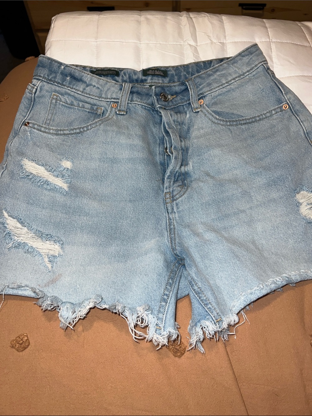 wild fable Light Blue Distressed Denim Shorts